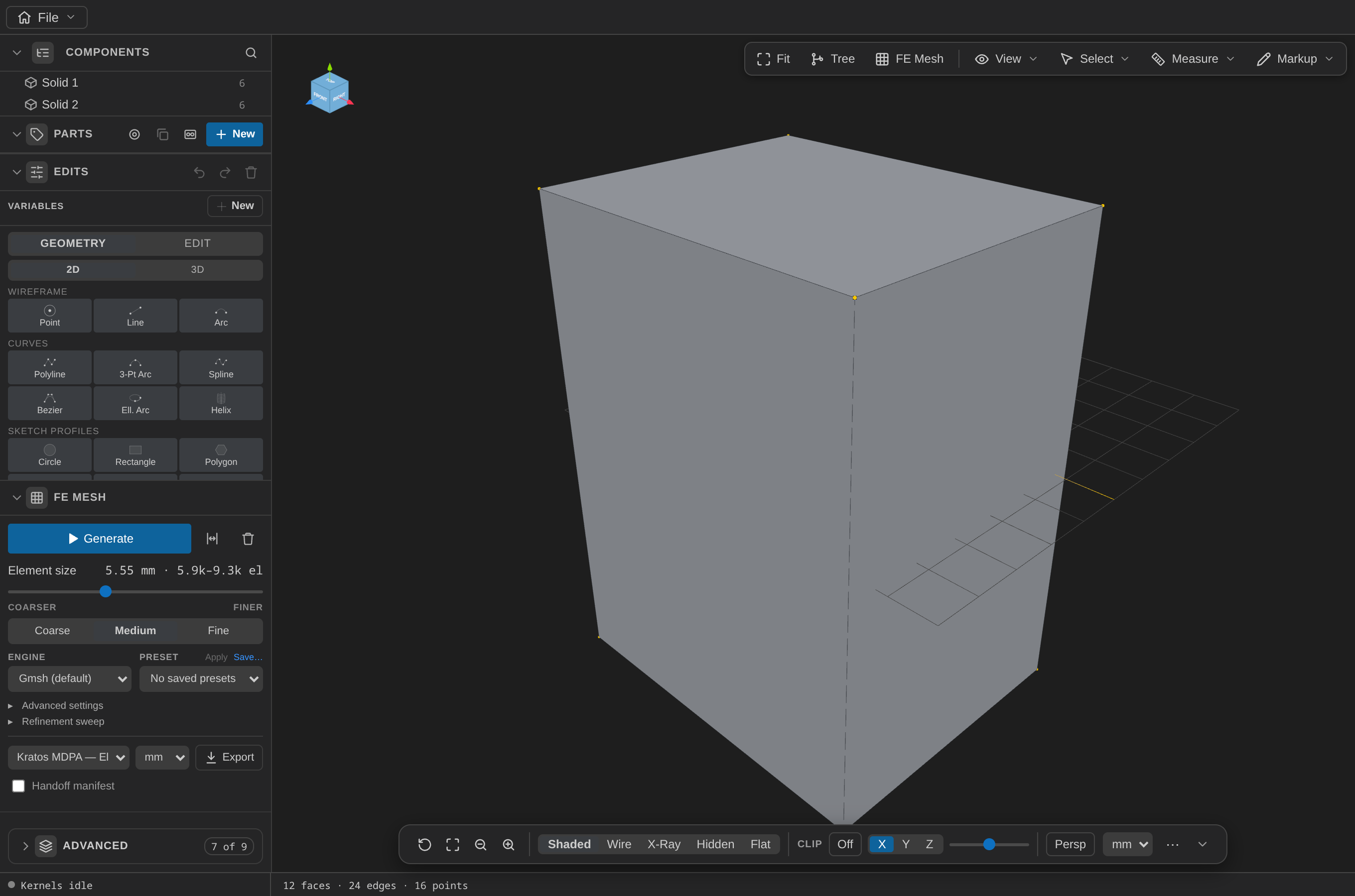 The extruded solid box before shelling.