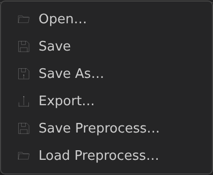 File menu