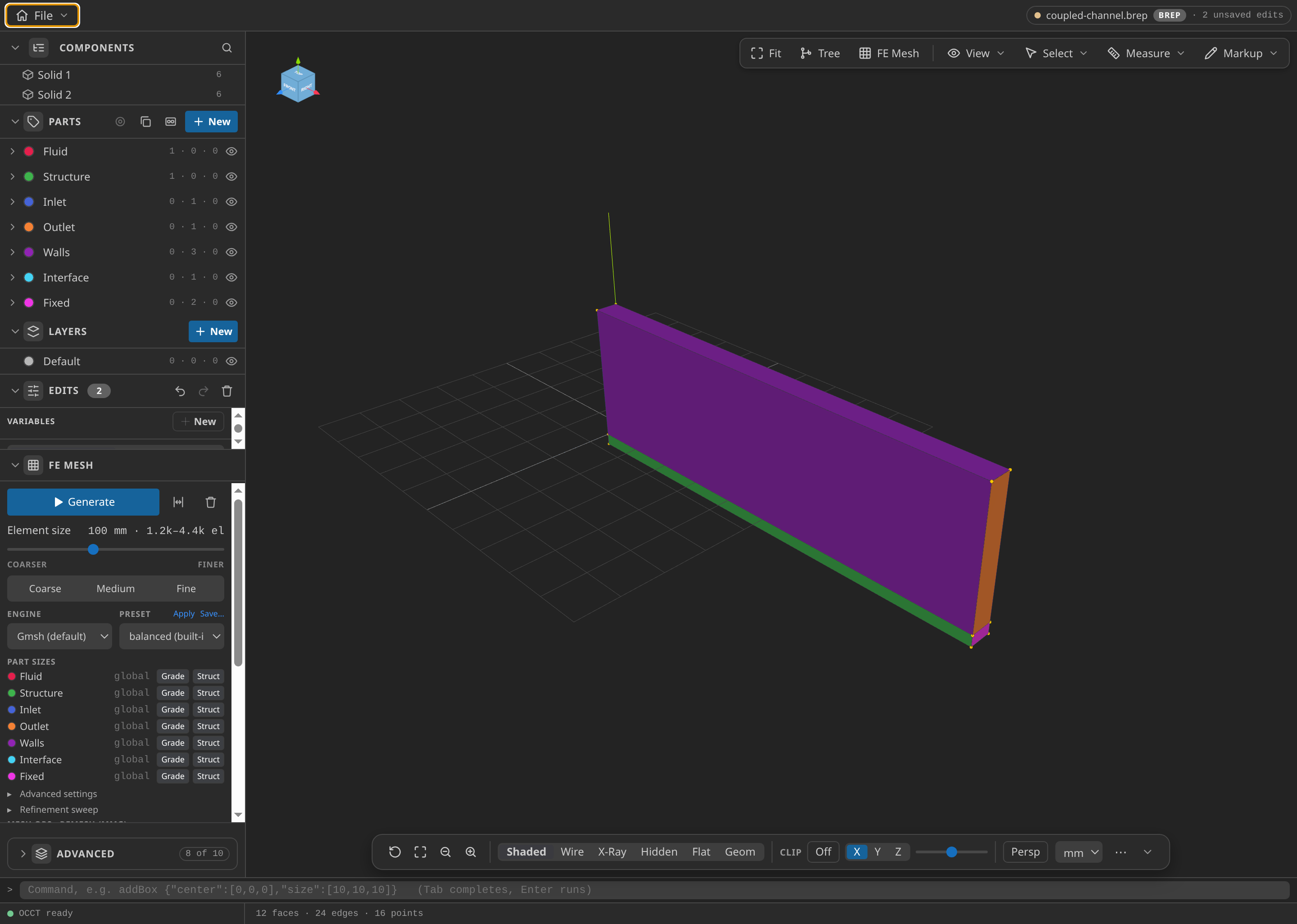 The two touching boxes in CAD mode