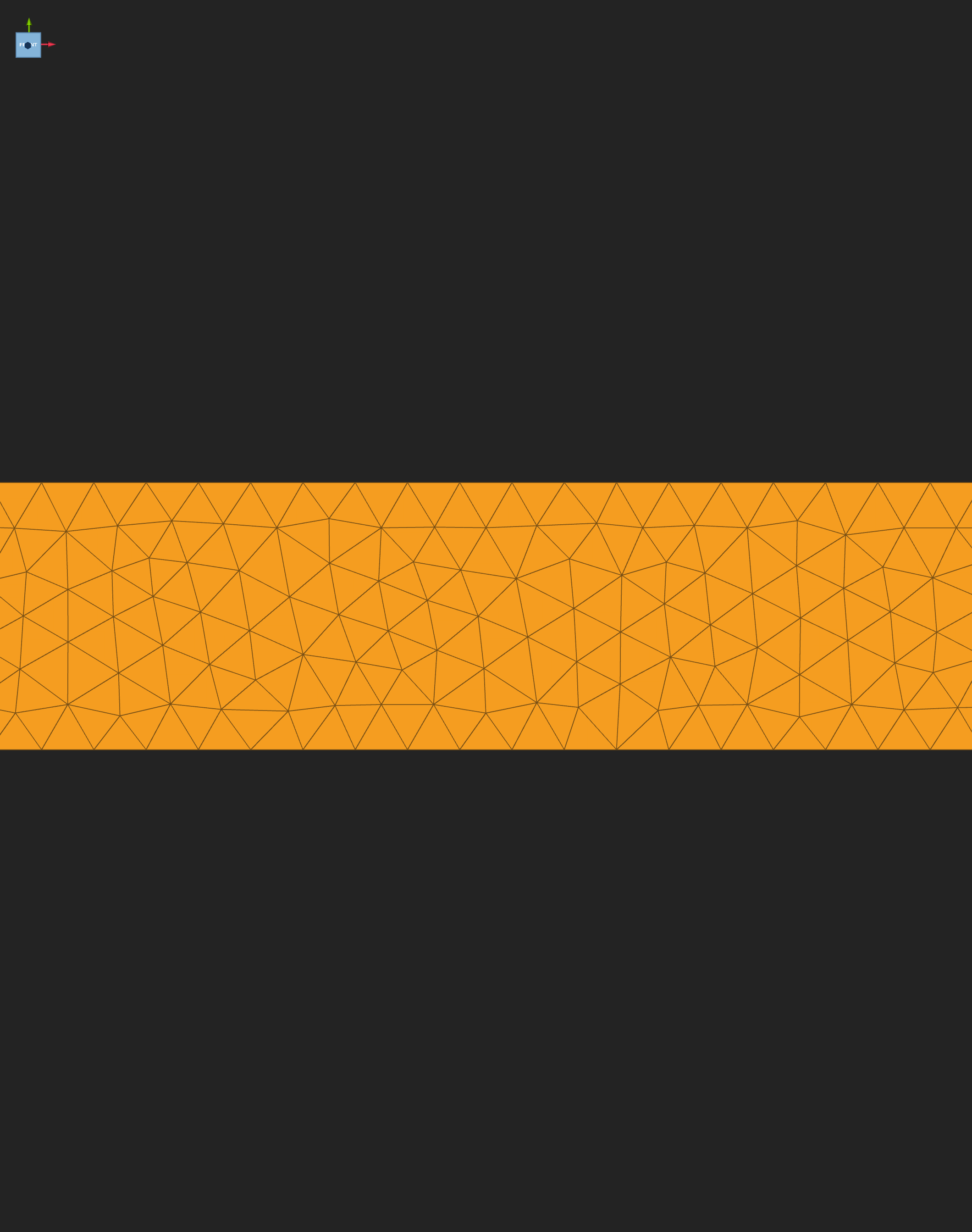 The exported cantilever mesh seen from the front