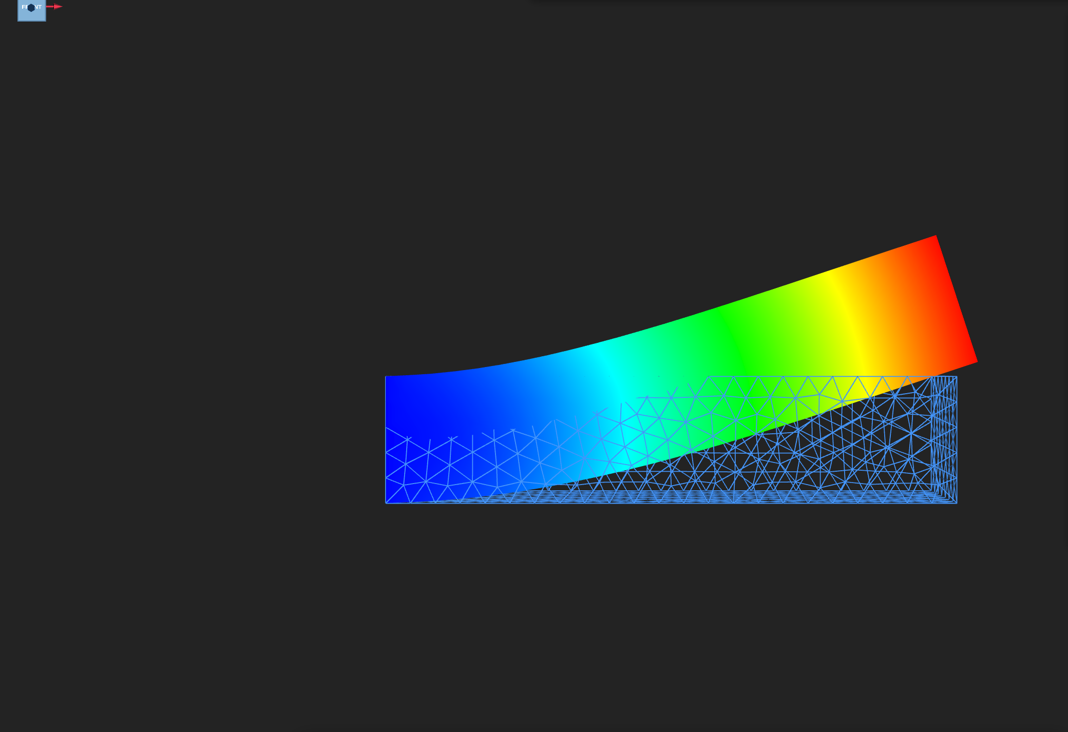 Mode 1 at 10,699 Hz, the first lateral bending mode, seen looking along z