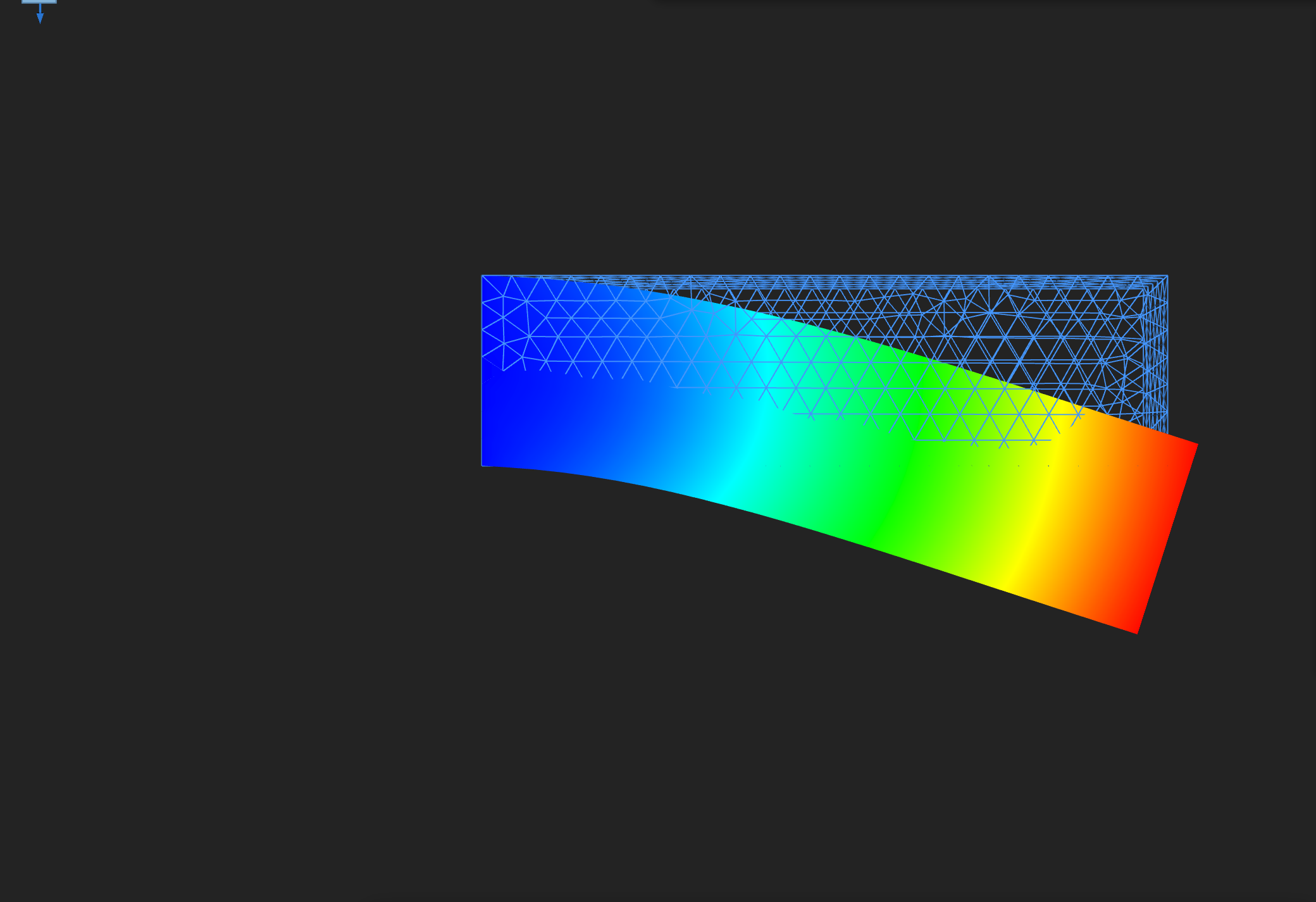 Mode 2 at 12,831 Hz, the vertical bending mode, seen looking along y
