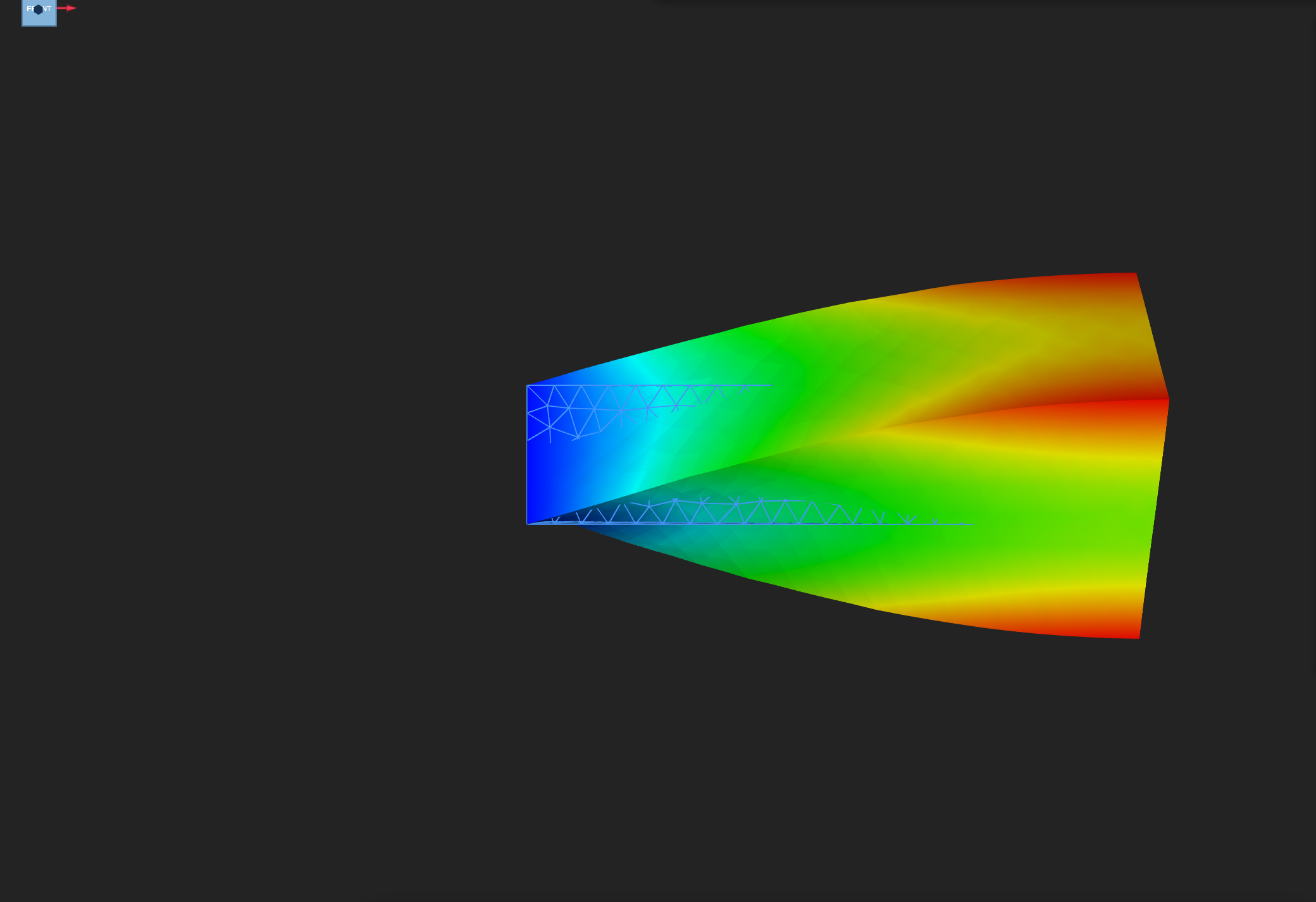 Mode 3 at 44,924 Hz, a torsional shape, seen looking along z