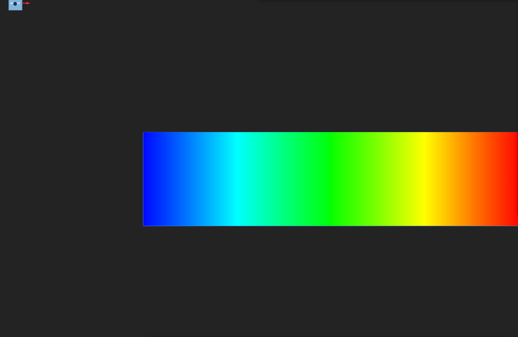 VELOCITY_POTENTIAL on the rectangle, viewed from the front