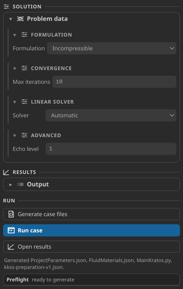 Problem data form with preflight and Generate