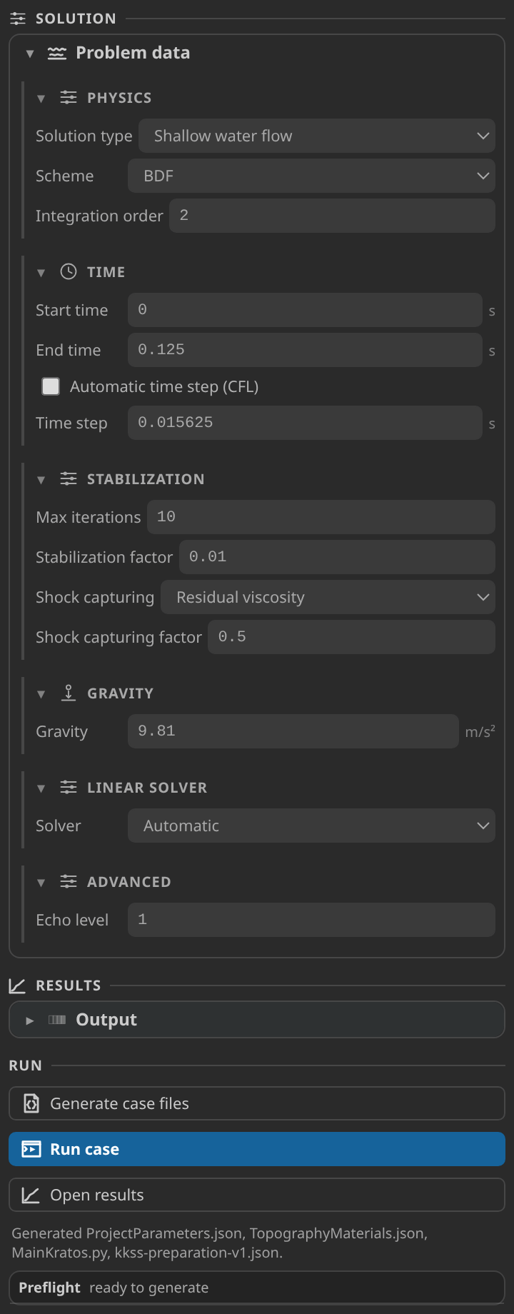 Problem data form with preflight and Generate