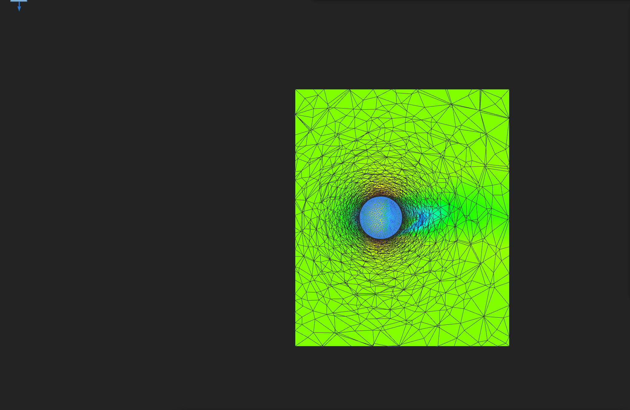 Velocity magnitude on the y = 0 mid-plane