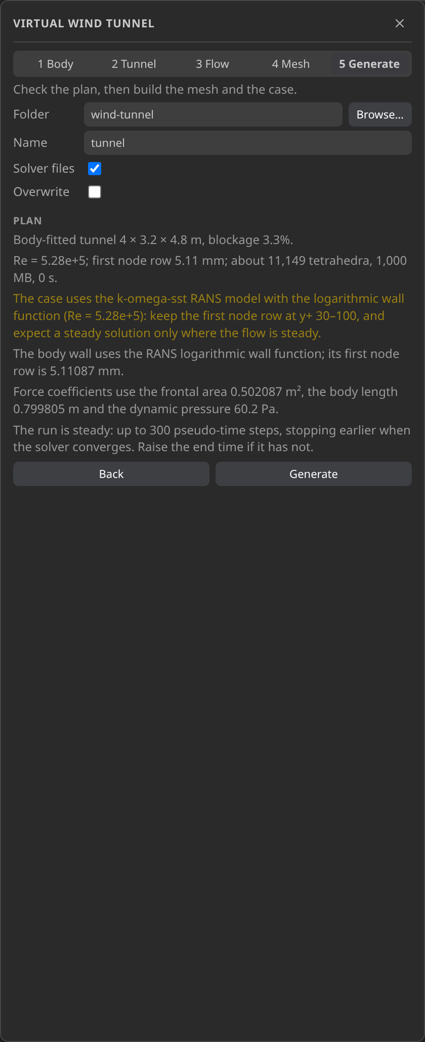 The plan on the Generate step before the build